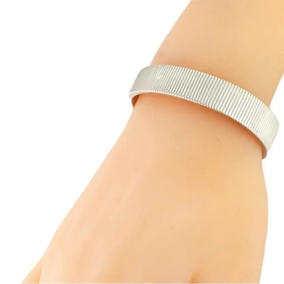 Tiffany Co Sterling Silver Coin Edge Cuff Bracelet ✨🩶